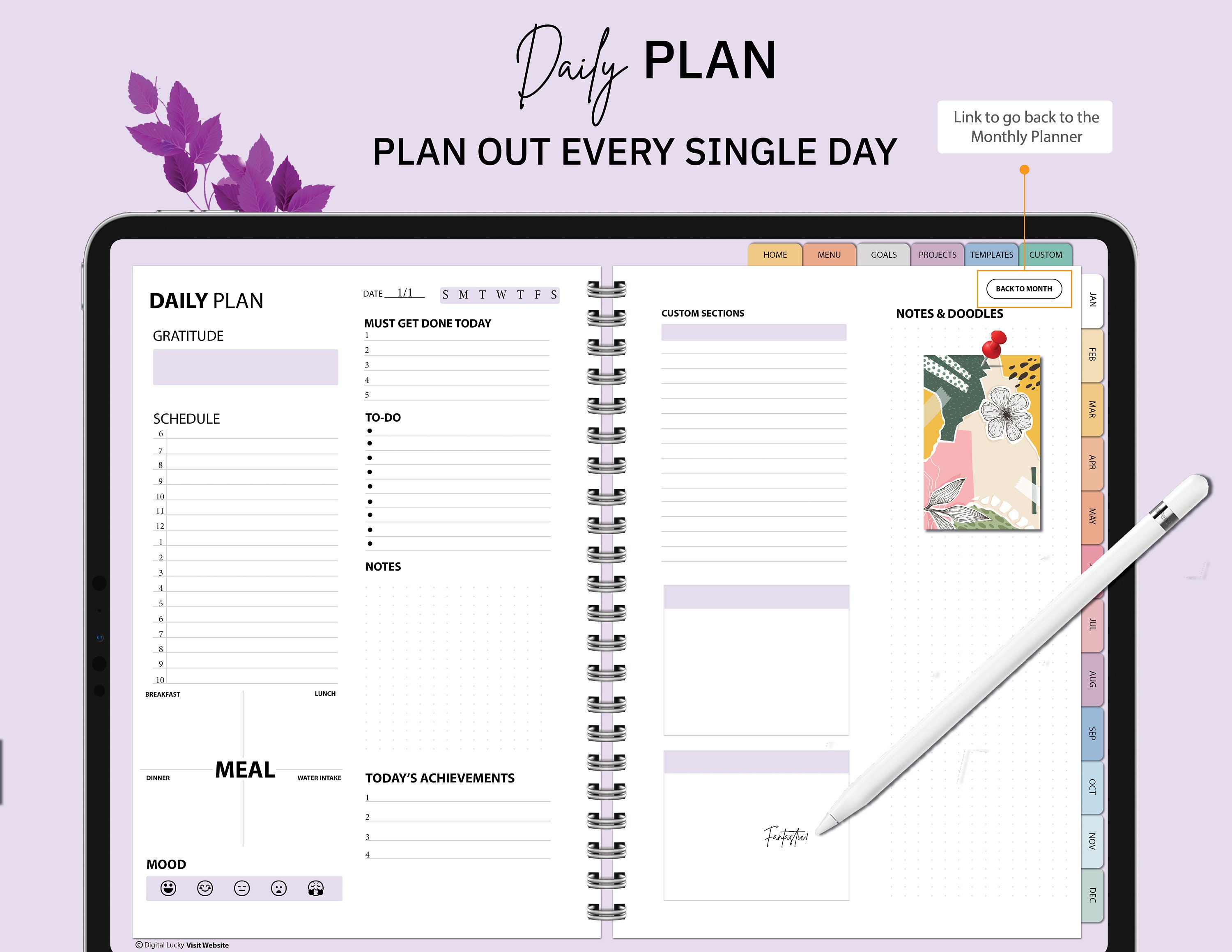 Purple Digital Planner Goodnotes Planner iPad Planner Notability ...