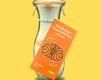 Original Hamburger Franzbrötchen Backmischung im Glas – Vegane Manufaktur Qualität – Traditionelles Hamburg Geschenk Hanseatisch