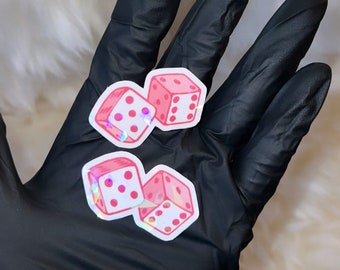 Pink Dice Sticker | Laptop Sticker| Water Bottle Sticker| Waterproof Sticker|