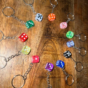 Keychain Handmade Playing Dice Key Ring