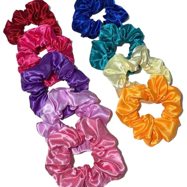 Handmade Satin Scrunchies for Hair| Bridesmaid Gifts| Gift for Her