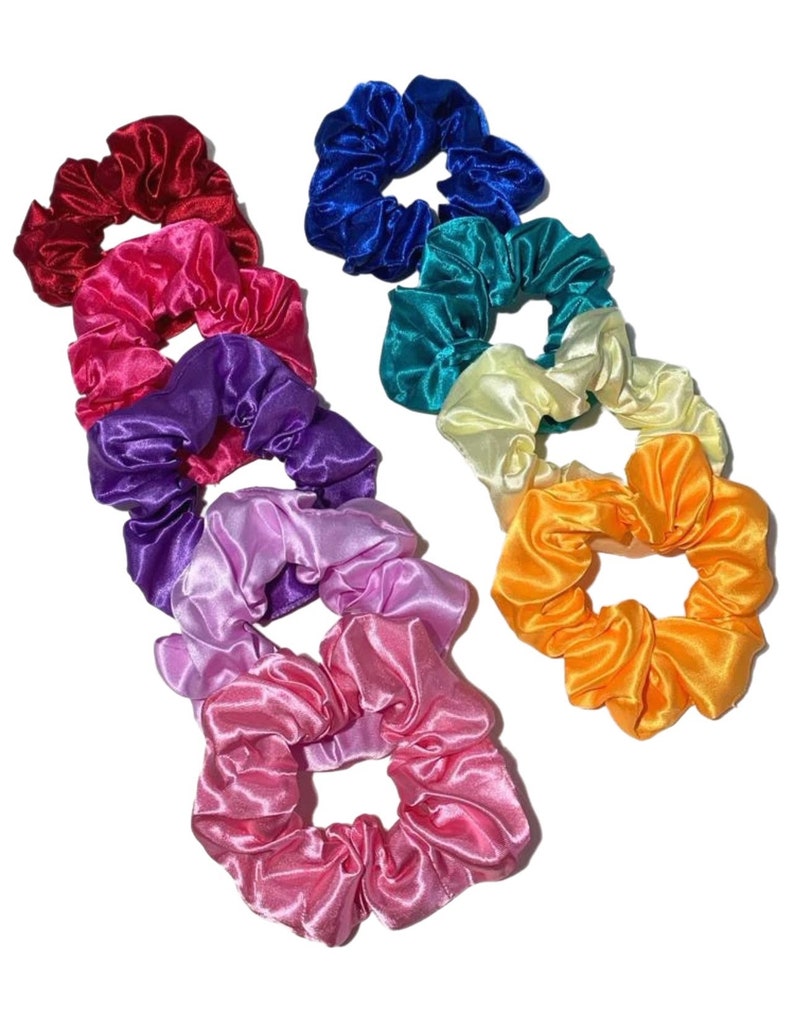 Handmade Satin Scrunchies for Hair Bridesmaid Gifts Gift for Her image 1