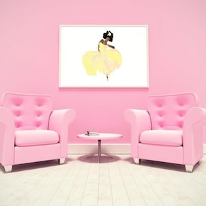 African American Art, Dark Skin Ballerina Poster, Black Ballerina Wall Art, Ballet Dancer Print For Girl Room,  Bedroom Decor