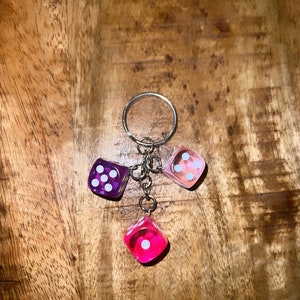 Keychain Handmade Playing Dice Key Ring