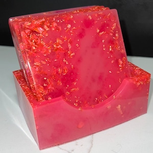 Coaster Set of 5 With Matching Coaster Holder