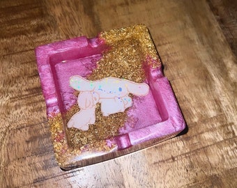 Kawaii Resin Ashtray | Pink & Gold, Custom Ashtray