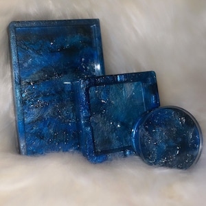 Galaxy Resin Tray Set| Tray Gift Set| Custom Tray Set| Tray Matching Set
