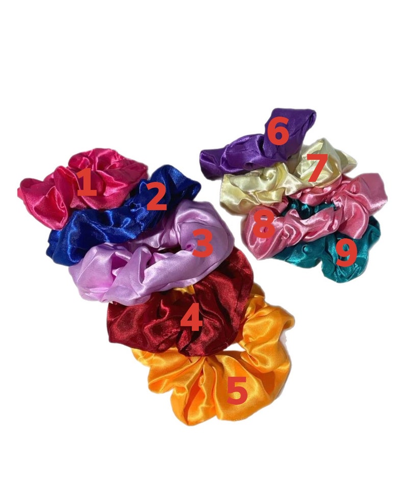 Handmade Satin Scrunchies for Hair Bridesmaid Gifts Gift for Her image 2