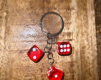 Keychain Handmade Playing Dice Key Ring