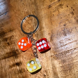 Keychain Handmade Playing Dice Key Ring