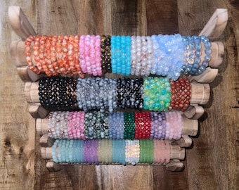 Crystals Round Beads Bracelet| Stretchy Crystal Bracelet|  Gemstone Bracelet| Healing Bracelets | Christmas Gifts|