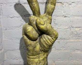 Fine Art Large Hand sculpture, Big Sculpture, Giant statue, big statue, peace and love statue, peace hand gesture, peace Statue