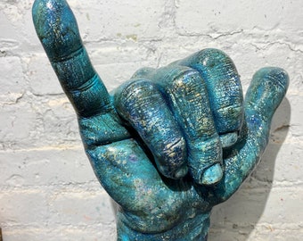 Fine art Sculpture, Large Hand Sculpture, hand sculpture, Shaka symbol