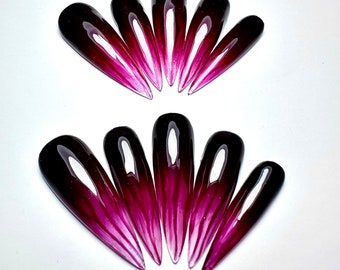 Blood Press On Nails, Dark Red Press On Nail, Stiletto Press On Nail, Art Nail Press On, Fake Nail, Glue On Nail N46