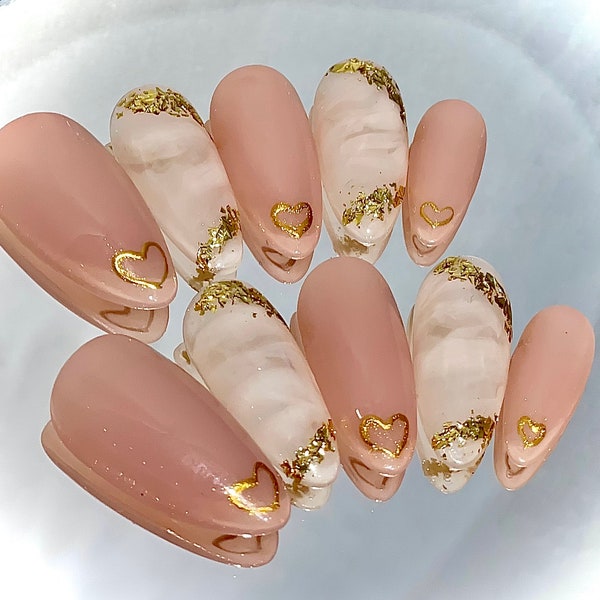 Golden Princess Press On Nails - Twin Nails - Beautiful Nails - Lovely Nails - Gel Nails - Handmade With Love