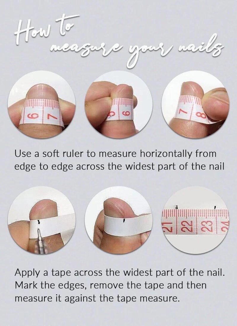 a poster with instructions on how to measure your nails
