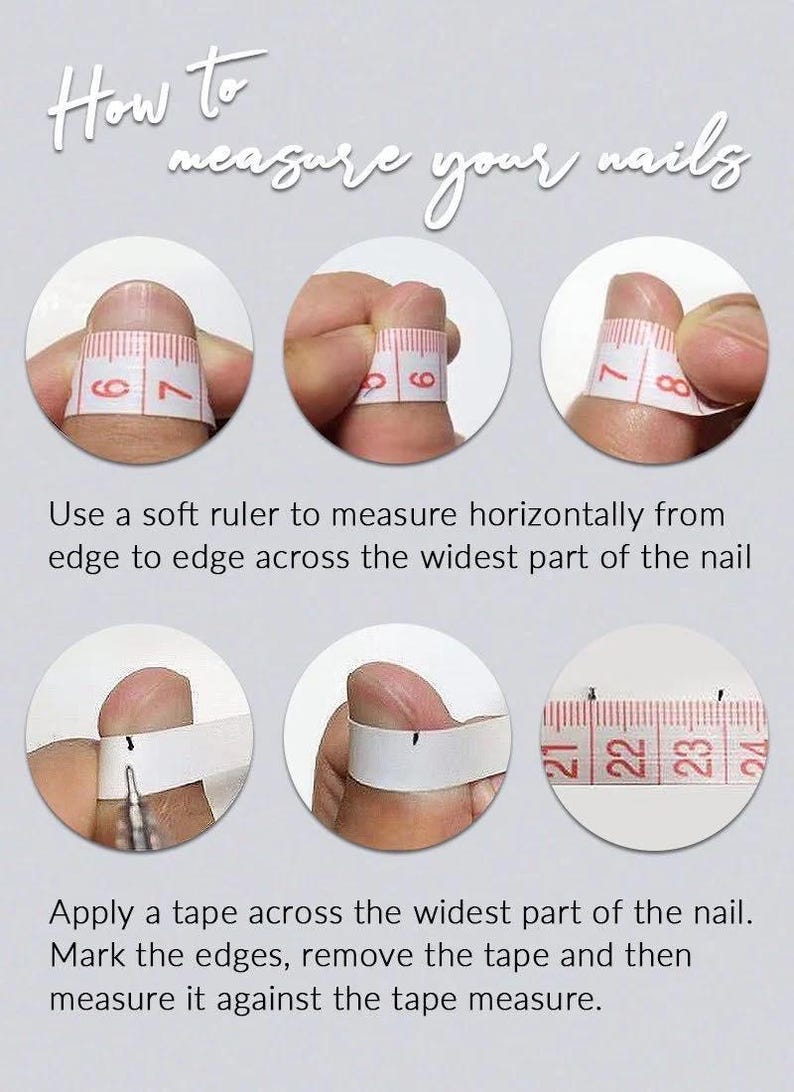 a poster with instructions on how to measure your nails