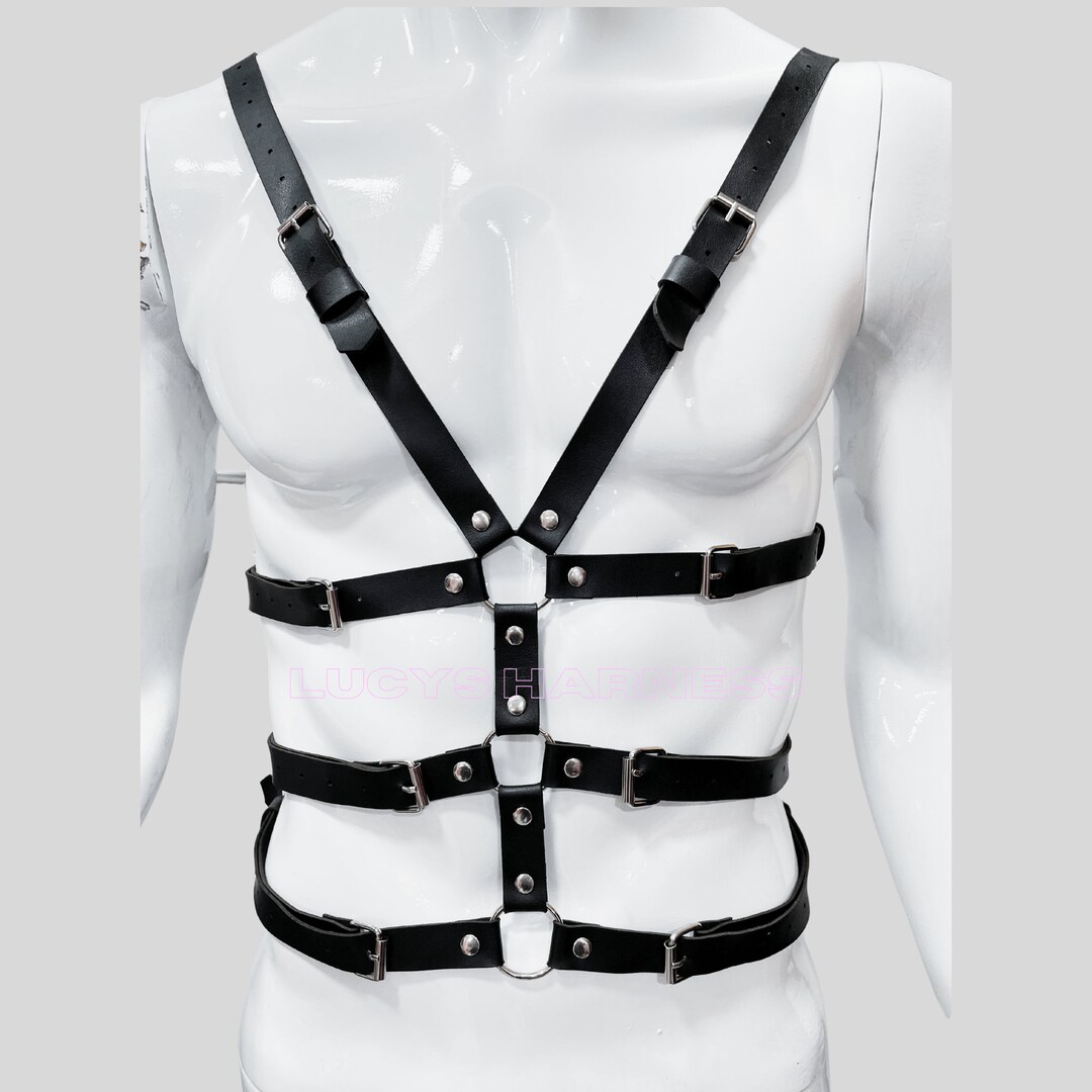 Leather Body Harness Men Adjustable Men's Chest Harness Etsy