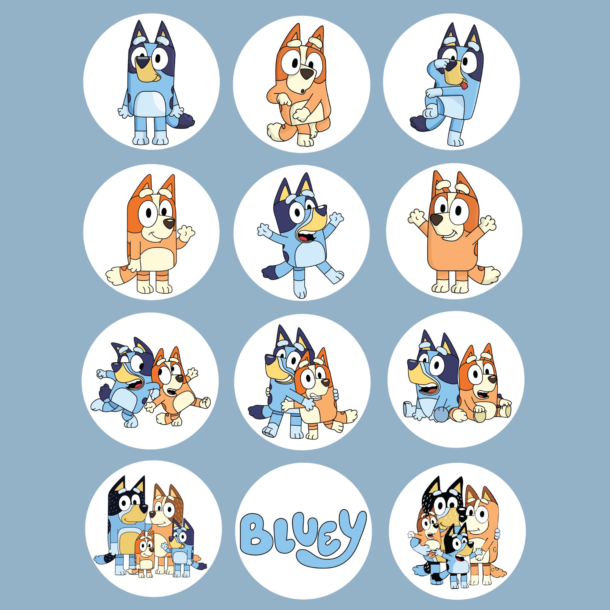 BLUEY Cupcake Bluey Edible Image Bluey Cupcake Topper Bluey Cake BLUEY Cupcake Bluey Edible Image Bluey Cupcake Topper Bluey Cake