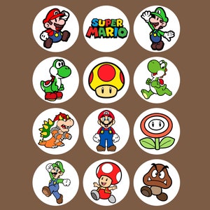 SUPER MARIO edible image, super mario cupcake topper, super mario cookie topper
