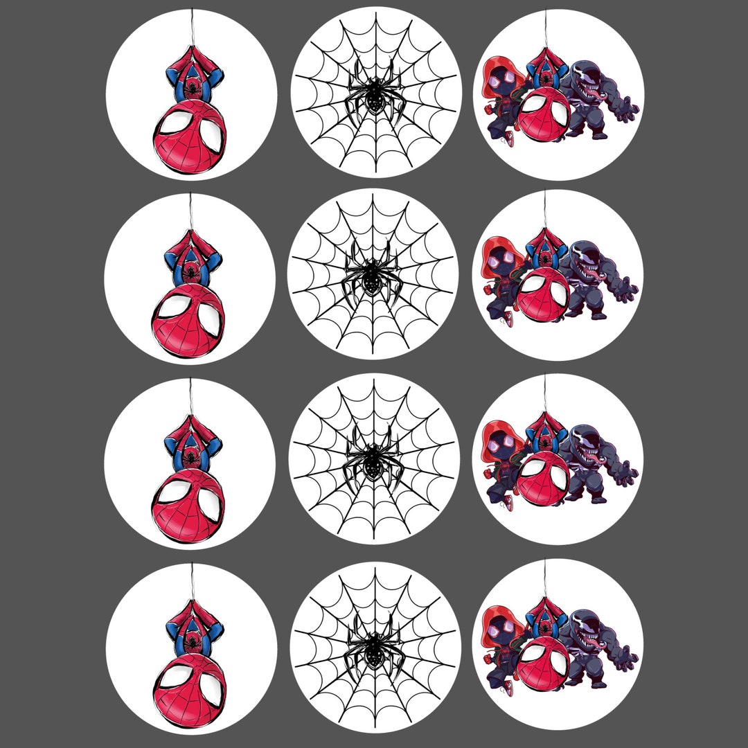 SPIDERMAN Cupcake Topper, Spiderman EDIBLE Image, Spiderman Cupcake