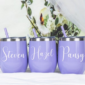 Personalized Wine Tumbler with Straw Stainless Wine Glass with Name Wine Cup for Bridesmaid Tumbler Proposal Gifts Bachelorette Party Favor image 5