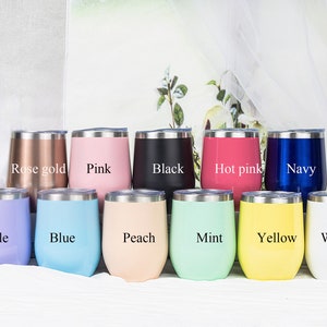 Personalized Wine Tumbler with Straw Stainless Wine Glass with Name Wine Cup for Bridesmaid Tumbler Proposal Gifts Bachelorette Party Favor image 9