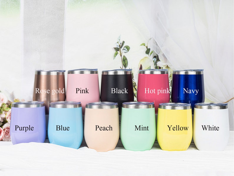 Personalized Wine Tumbler with Straw Stainless Wine Glass with Name Wine Cup for Bridesmaid Tumbler Proposal Gifts Bachelorette Party Favor image 9