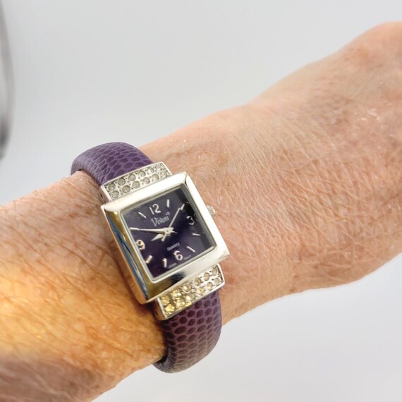 Vintage Vivani Bracelet Watch: Purple Rhinestone Band  display picture 1