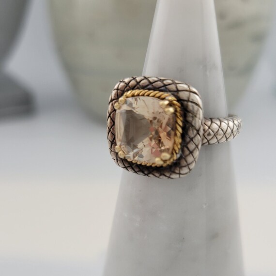 Sterling and 14K Morganite Ring Made by ATR Jewel… - image 4