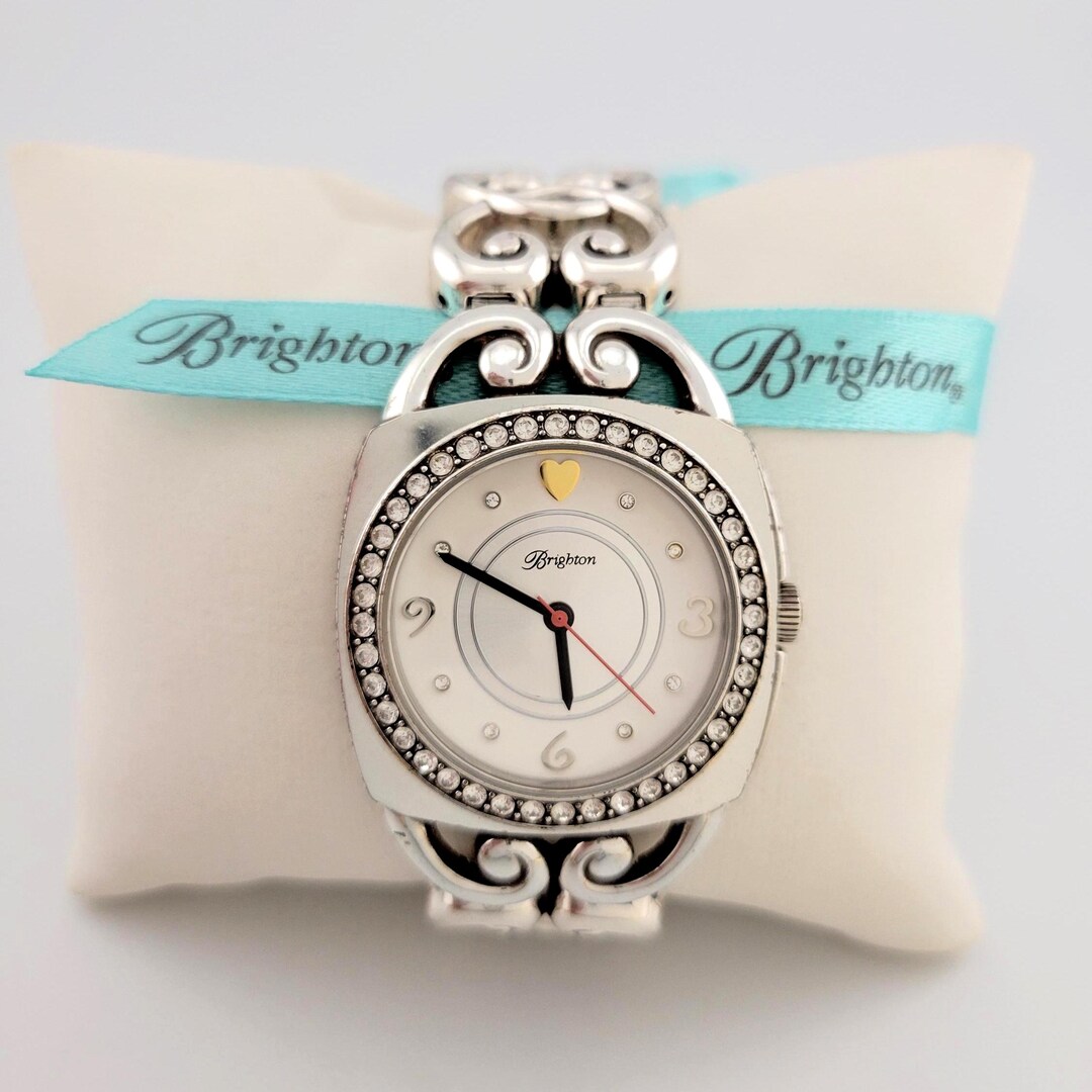 Brighton Watch: Open Scroll Bracelet Band, Fold Over Clasp, Adjustable 
