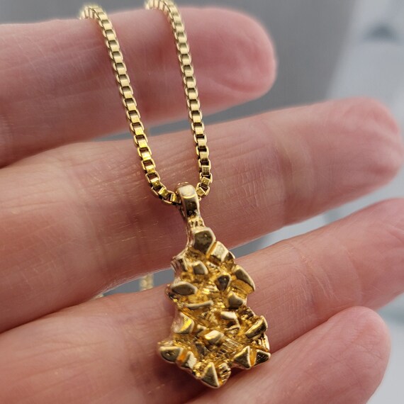 Avon 14K Gold Filled Chain, Simulated Gold Nugget… - image 9
