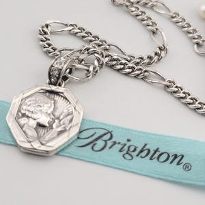 Vintage Brighton Bracelet: Figaro Link with Cherub Charm, Adjustable Bild 1