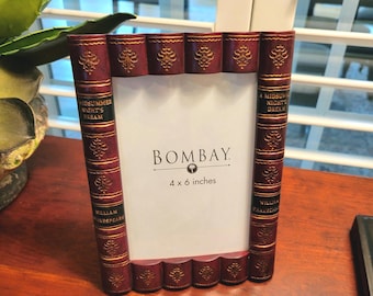 Vintage Bombay Photo Frame 4x6:  Leather Book Look