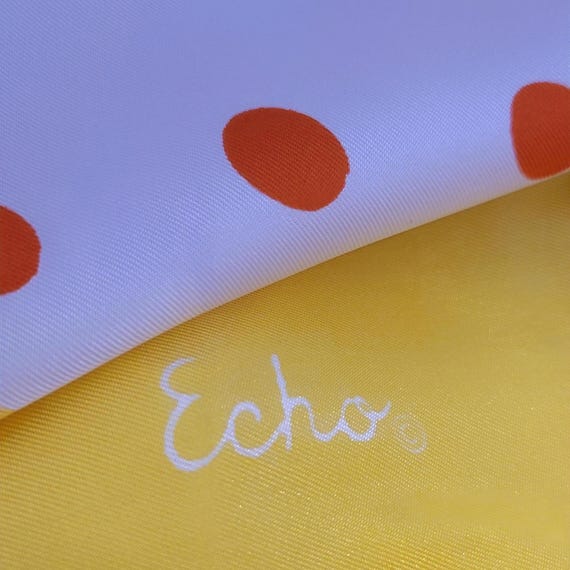 Vintage Echo Silk Scarf: Sunflower, Polka Dots, 26-Inch Square