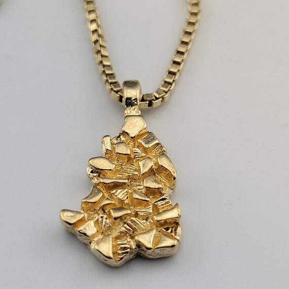 Avon 14K Gold Filled Chain, Simulated Gold Nugget… - image 3