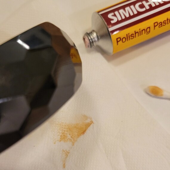 Vintage Dark Green Bakelite Bangle: Faceted Honey… - image 8