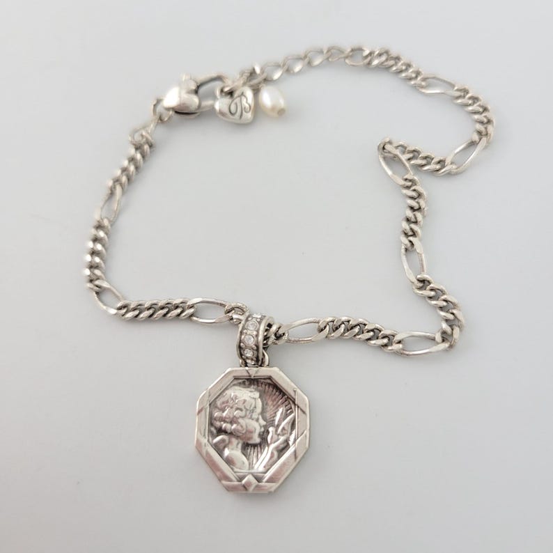 Vintage Brighton Bracelet: Figaro Link with Cherub Charm, Adjustable Bild 8