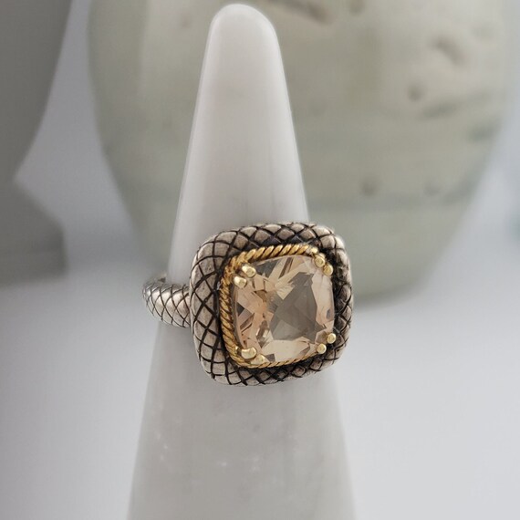 Sterling and 14K Morganite Ring Made by ATR Jewel… - image 3