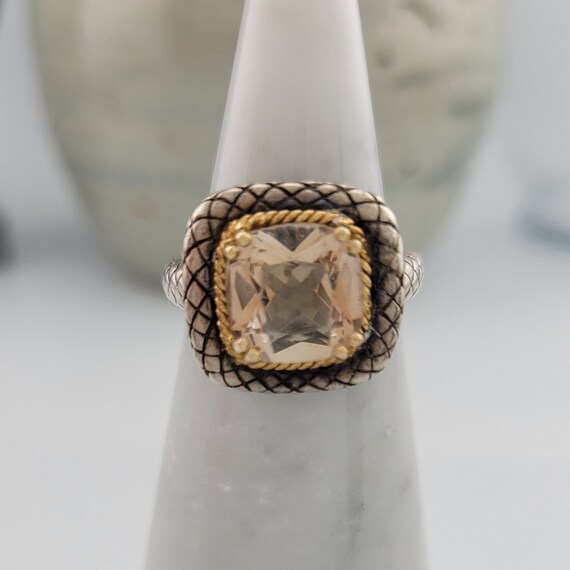 Sterling and 14K Morganite Ring Made by ATR Jewel… - image 9