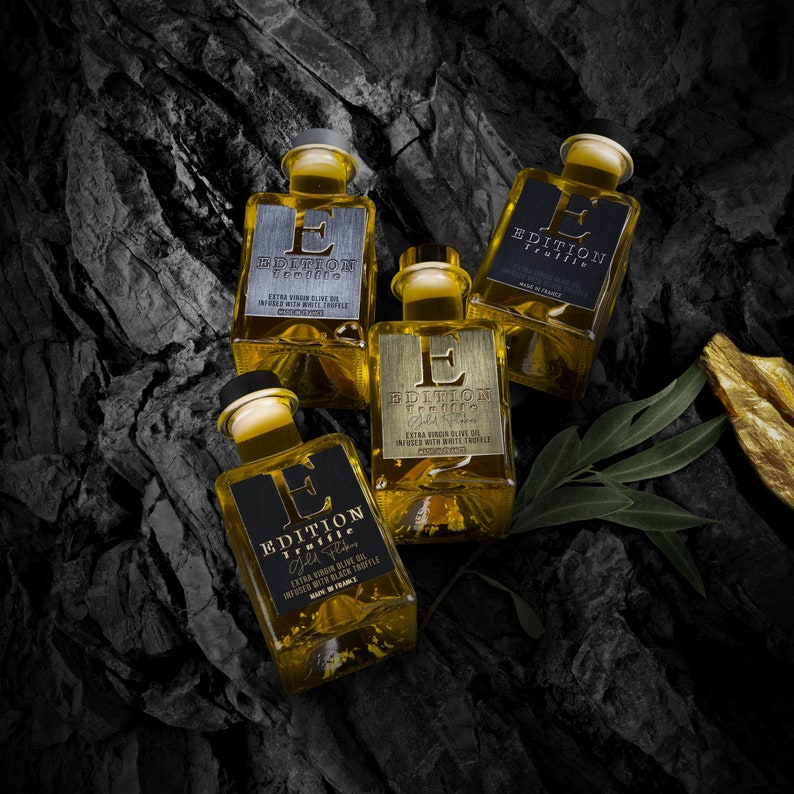 Extra Virgin Olive Oil Infused With Real Black French Truffle & 24K Gold Flakes Edition Truffle