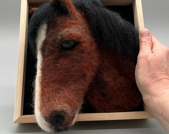 naaldvilten paard, paarden schilderij, paard van wol, paardenhoofd