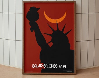 Total Solar Eclipse 2024 Printed Poster for studio Astronomy Galaxy Art Print for wall decor Minimalism Modern Wall Art Interior Decor