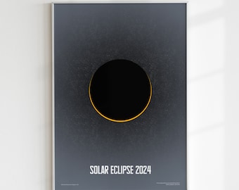 Total Solar Eclipse 2024 Printed Poster for studio Astronomy Galaxy Art Print for wall decor Minimalism Modern Wall Art Interior Decor