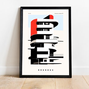 Tel Aviv Wall Art Bauhaus Poster Israel Aesthetic Printed Poster Modernism Minimalism Modern Art Decor Interior Decor