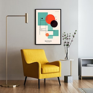 Bauhaus Print 25 Geometric Shapes Abstract Printed Modern Wall Art Minimalism Modernism Colorful Poster Art Decor Interior Decor Design
