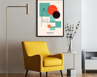 Bauhaus Print 25 Geometric Shapes Abstract Printed Modern Wall Art Minimalism Modernism Colorful Poster Art Decor Interior Decor Design