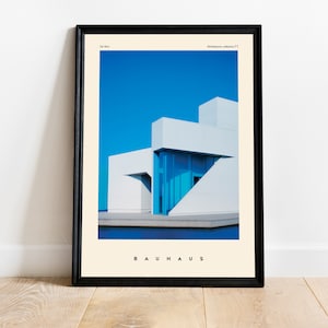 Tel Aviv Bauhaus Aesthetic Printed Poster, Israel, Architecture, Modern Wall Art, AI Generated Art, Art Decor, Interior Decor