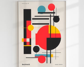 Bauhaus Print 15, Geometric Shapes, Abstract, Poster,  Modern Wall Art, Art Decor, Interior Decor