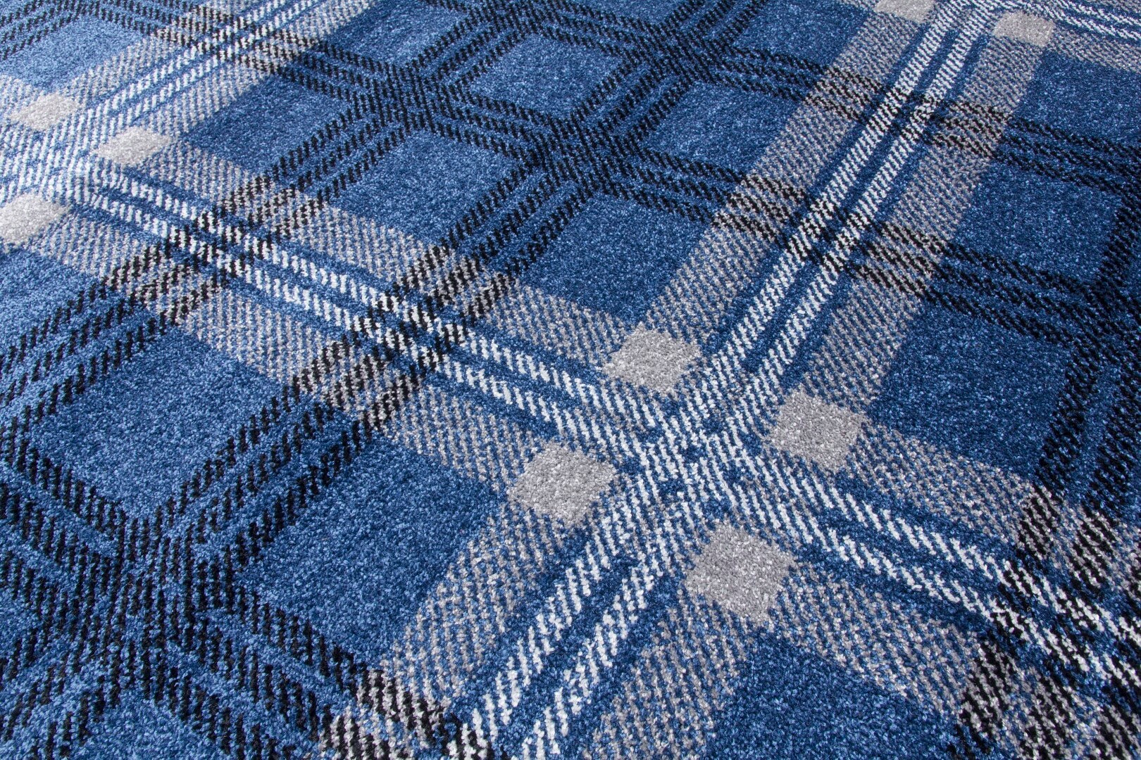 Denim Blue Tartan Rugs Thick Quality Hand Carved Highland Etsy UK